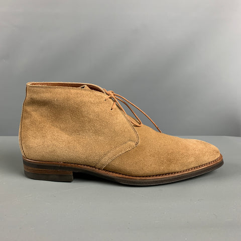 BATTISTONI Size 7 Camel Suede Lace Up Boots