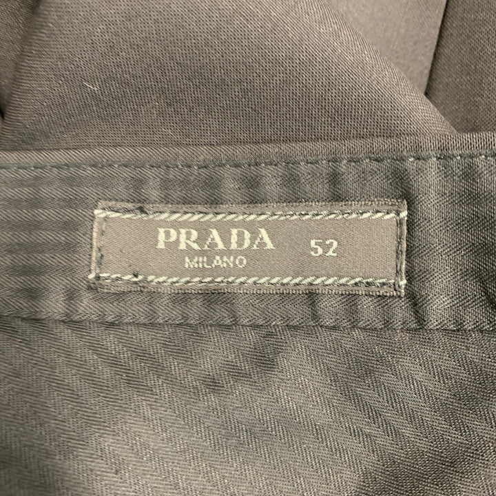 PRADA Size 36 Black Wool Mohair Button Fly Dress Pants