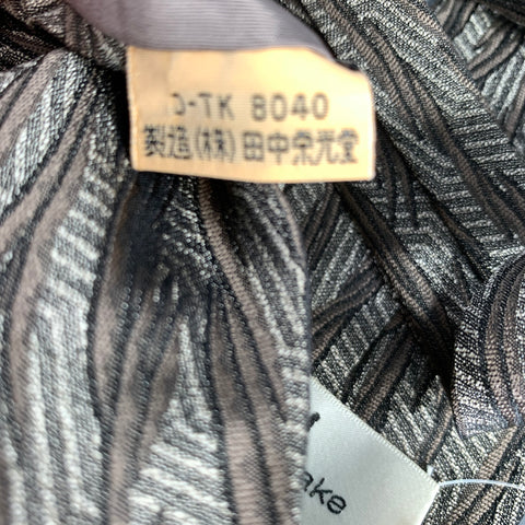 ISSEY MIYAKE Grey Khaki Geometric Silk Tie