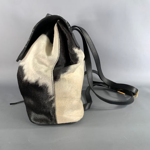 NO BRAND Black White Cow Print Hair On Hide Leather Bags