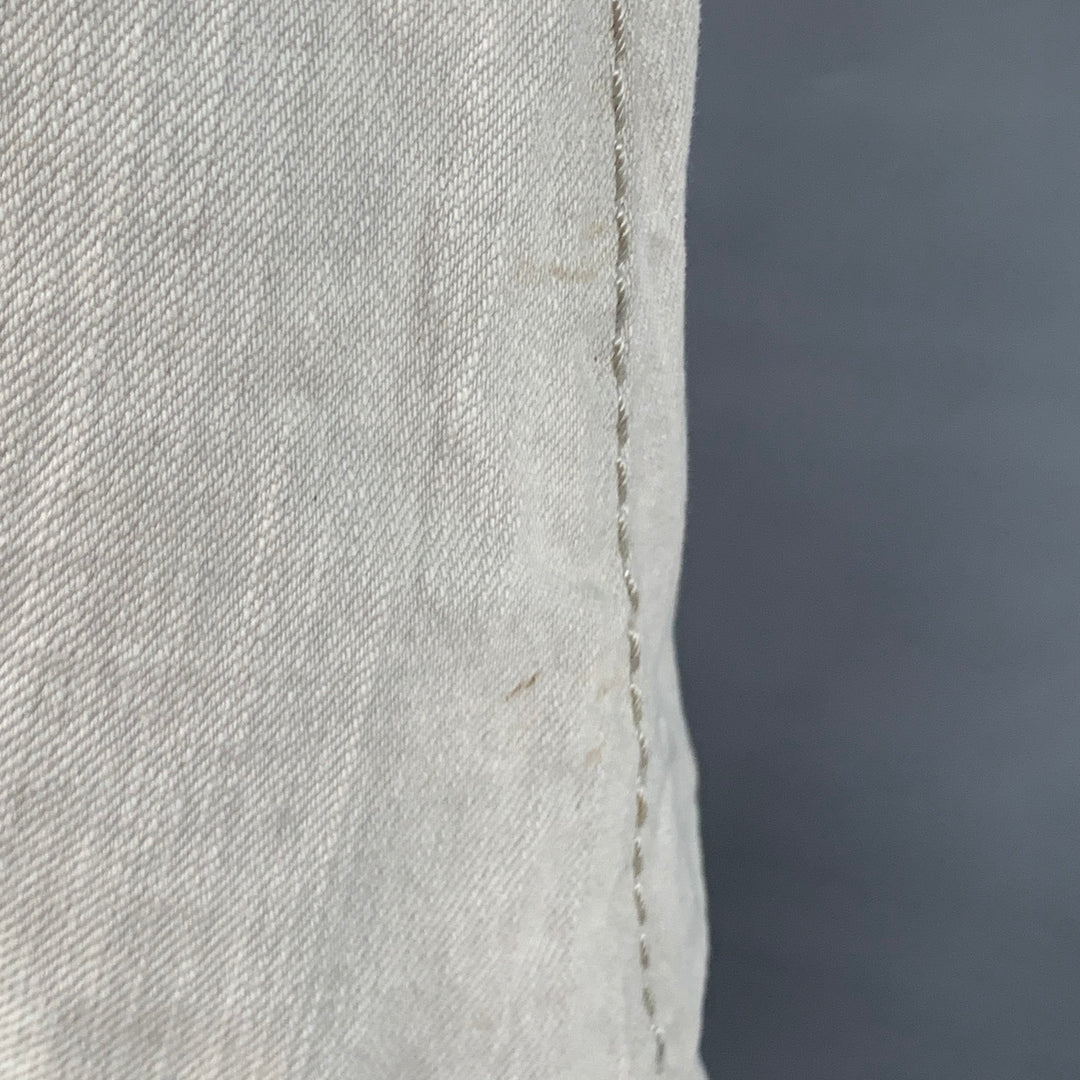 ATTACHMENT Size M Grey Wash Cotton Twill Low Rise Button Fly Jeans