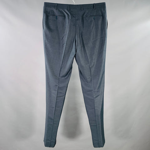 CANALI Size 38 Grey Brown Wool Flat Front Dress Pants