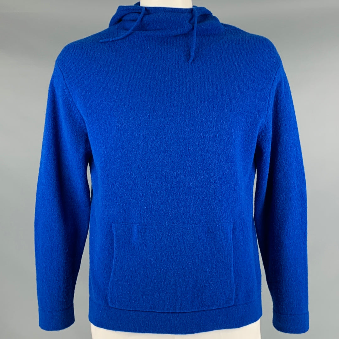 RALPH LAUREN Size L Royal Blue Knit Wool Hooded Pullover