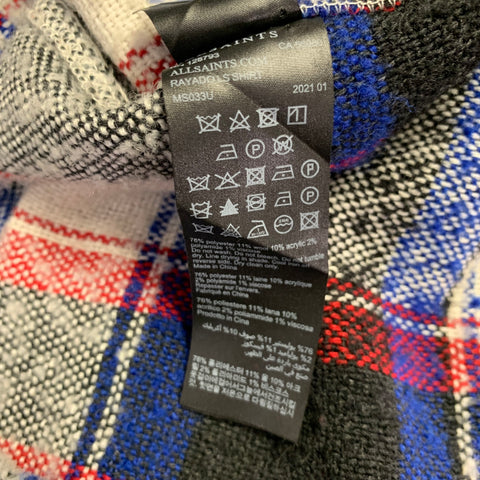 ALLSAINTS Size M Rayado Multi Color Plaid Polyester Wool Blend Oversized Long Sleeve Shirt