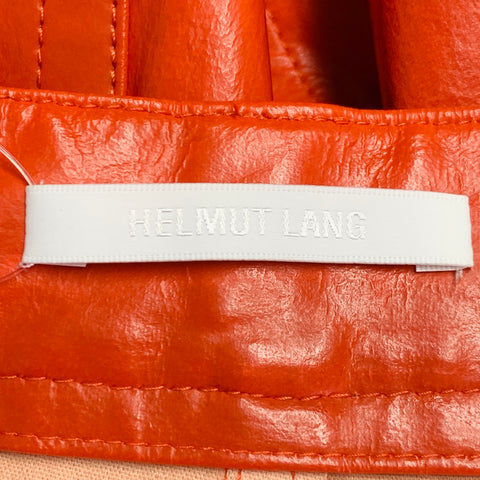 HELMUT LANG Size 2 Magma Orange Lambskin Leather Jean Cut Casual Pants