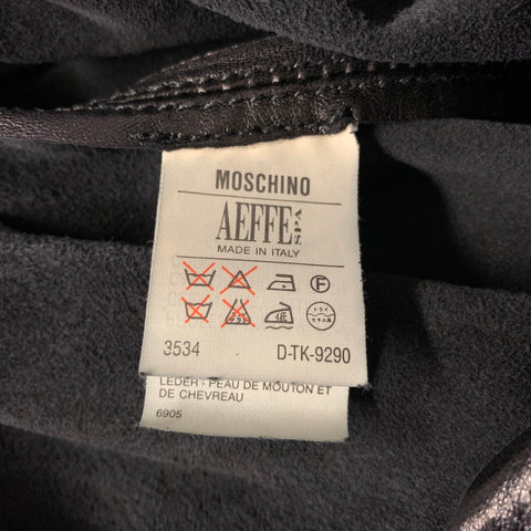 MOSCHINO COUTURE Size XS Black Leather A Line Knee Length Skirt
