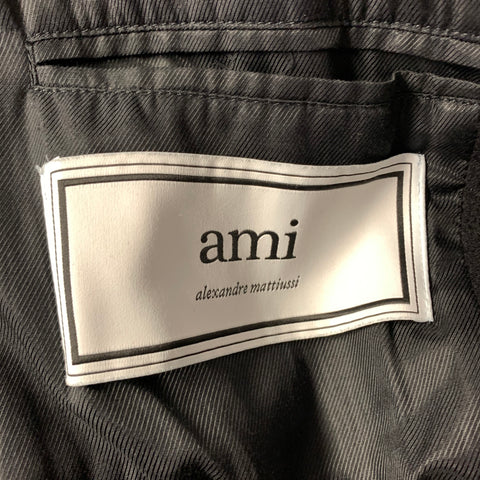 AMI by ALEXANDRE MATTIUSSI Size M Black Wool  Polyamide Peak Lapel Coat