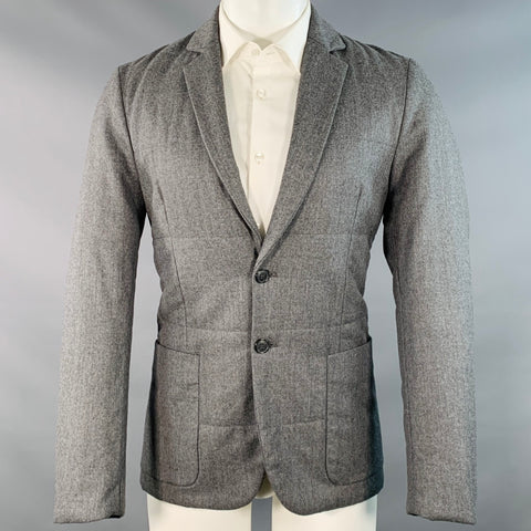 PAUL SMITH Size S Heather Grey Quilted Wool Notch Lapel Sport Coat