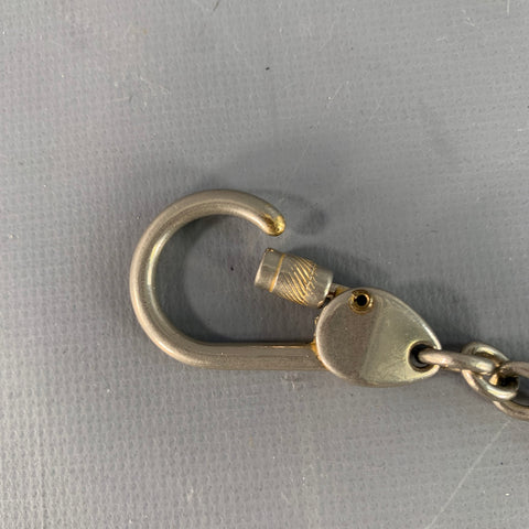 COURREGES Vintage Red Gold Tone Chain Link Metal Keychain