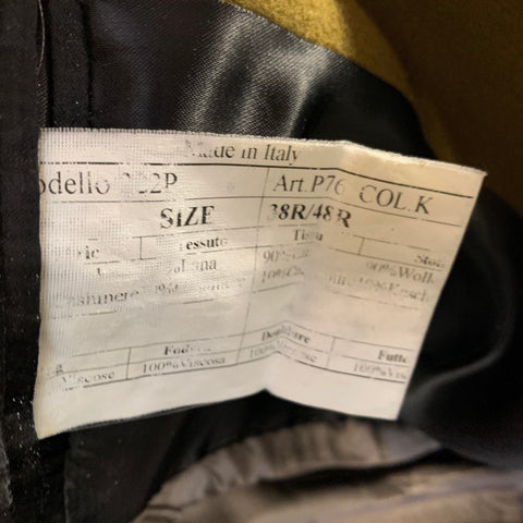 PAUL SMITH Size 38 Olive Green Wool Cashmere Peak Lapel Coat