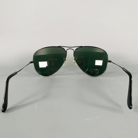 RAY-BAN Black Metal Aviator Sunglasses