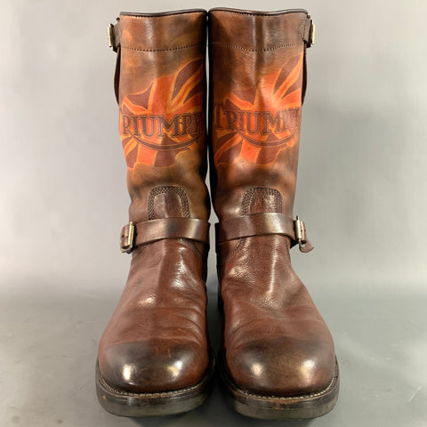 PAUL SMITH Size 8 Brown Antique Leather Pull On Boots