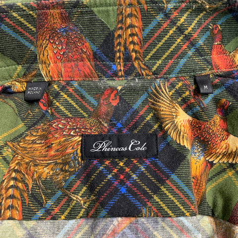PHINEAS COLE Size M Green Multi Color Plaid Cotton Button Up Long Sleeve Shirt