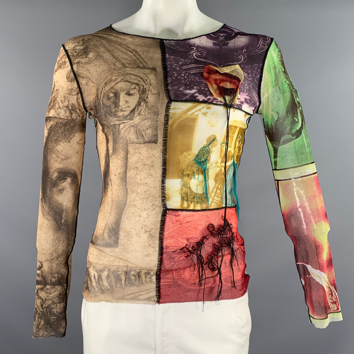 JEAN PAUL GAULTIER Size L Multi Color Mixed Patterns Mixed Fabrics Pullover