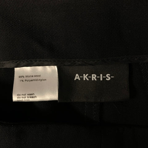 AKRIS Size 10 Black Wool Polyamide Side Zipper Slim Pants