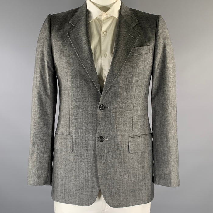 YVES SAINT LAURENT Size 40 Grey Wool Blazer Coat