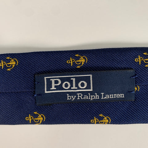 POLO by RALPH LAUREN Navy Gold Graphic Silk Tie
