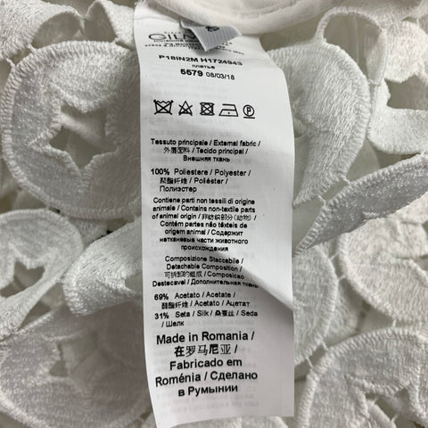 Nº21 Vestido talle caído con ojales de poliéster blanco Talla 4