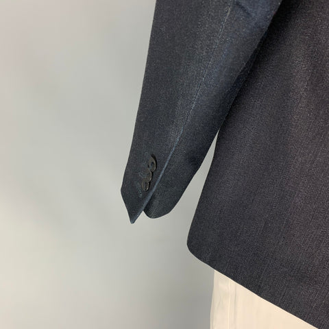 BURBERRY PRORSUM Spring 2015 Size 42 Indigo Blue Denim Notch Lapel Jacket