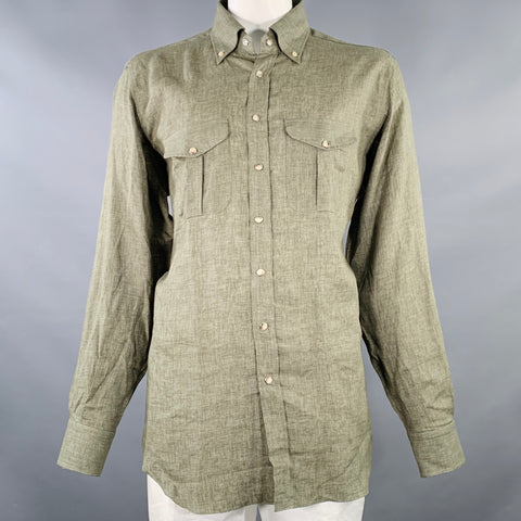 Chemise BERETTA Taille XXL Vert Olive Deux Poches Boutons-pression Manches Longues