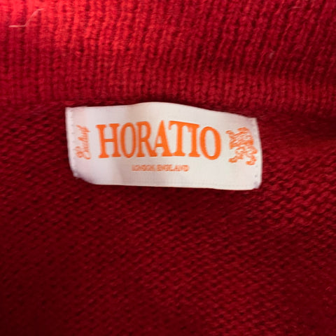 HORATIO Size L Red Knit Wool Ribbed Sweater
