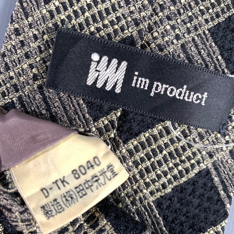 ISSEY MIYAKE Black Tan Lines Silk Tie
