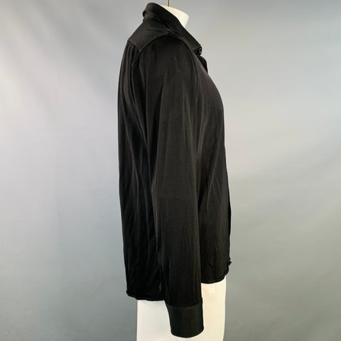 TOM FORD Size XXXL Black Viscose Blend Cutaway Long Sleeve Shirt