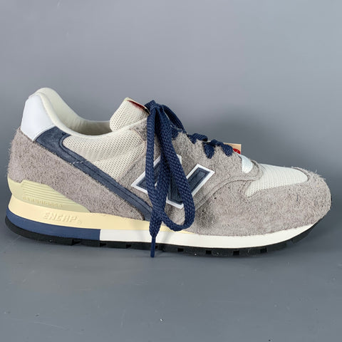 NEW BALANCE Grey Day 2023 Size 7 996 Grey Blue Color Block Suede Low Top Sneakers