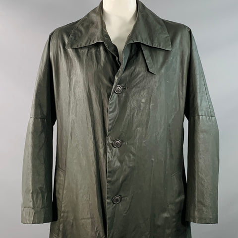 ISSEY MIYAKE Vintage Size XXL Green Charcoal Coated Cotton Insulated Coat