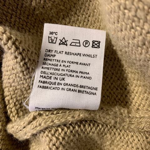 MARGARET HOWELL Size S Beige Knit Cotton V Neck Vest