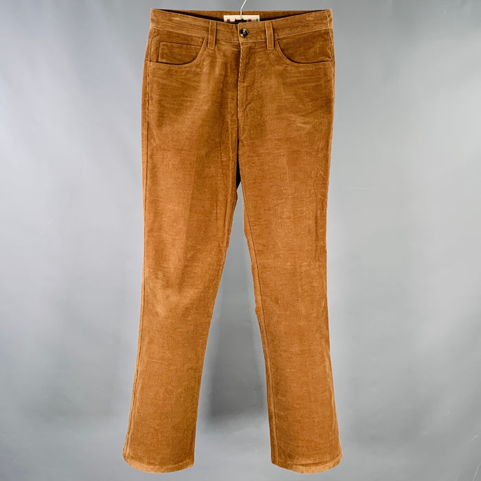 MARNI Size 30 Brown Corduroy Cotton Straight Casual Pants