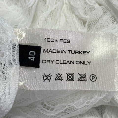 NEW ARRIVALS Size M White See Through Polyester Lace Bodysuit