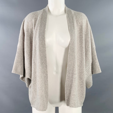 27 MILES Size XS/S Grey Cashmere Dolman Sleeve Open Front Knit Cardigan