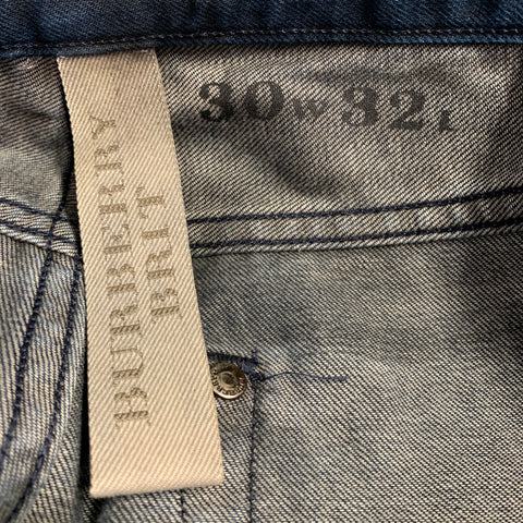 BURBERRY BRIT Size 30 -Steadman-  Navy Cotton Straight Jeans