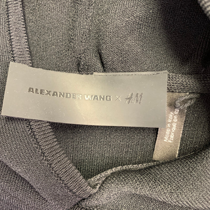 ALEXANDER WANG x H&M Size S Black Textured Viscose Hooded Sweatshirt