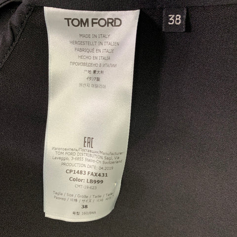 TOM FORD Size 2 Black Virgin Wool Blend Double Breasted Trench Coat