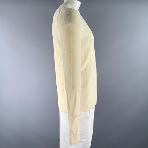 RAG & BONE Size L Cream Knit Cotton Thermal Long Sleeve Shirt