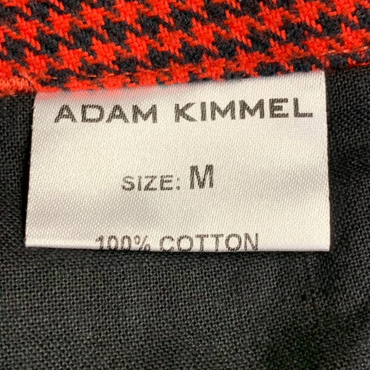 ADAM KIMMEL Size M Red Black Houndstooth Cotton Straight Zip Fly Dress Pants