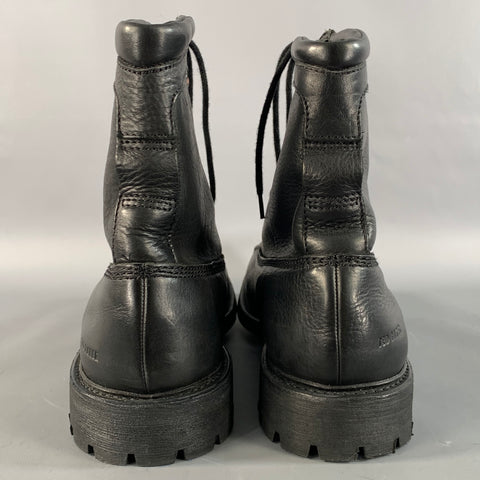 TED BAKER Size 11 Black Solid Leather Comando Sole Boots