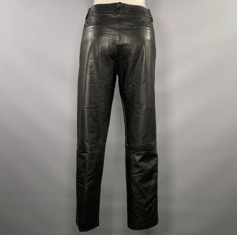 NILI LOTAN Size 8 Black Leather Lambskin Casual Pants