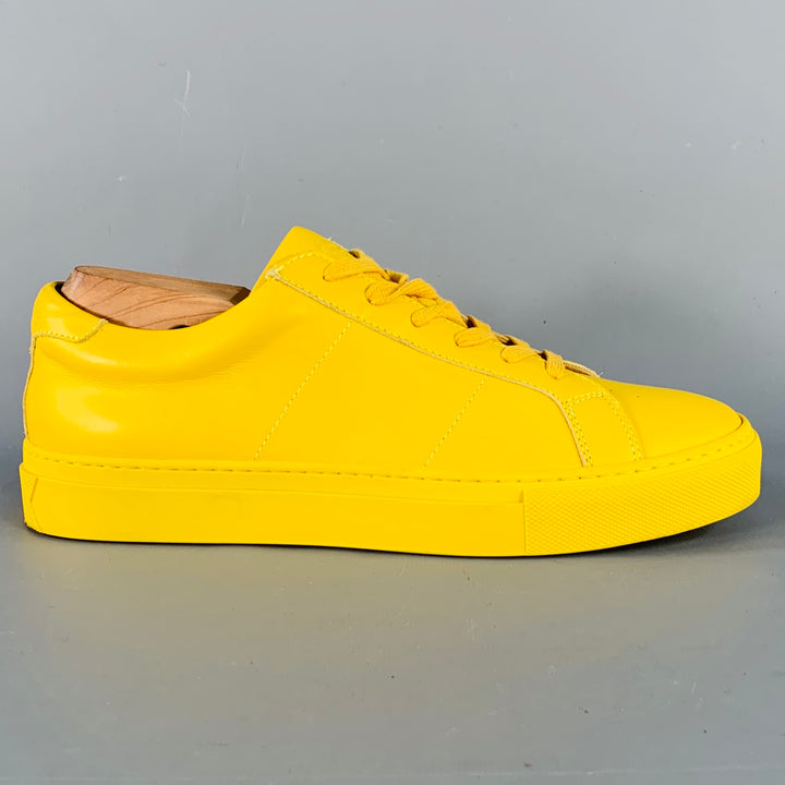 GREATS Size 9 Yellow Leather Low Top Lace-Up Sneakers