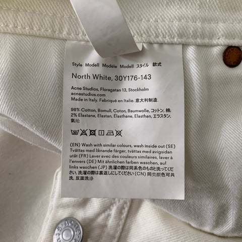 ACNE Size 32 Cream Cotton Blend Jeans