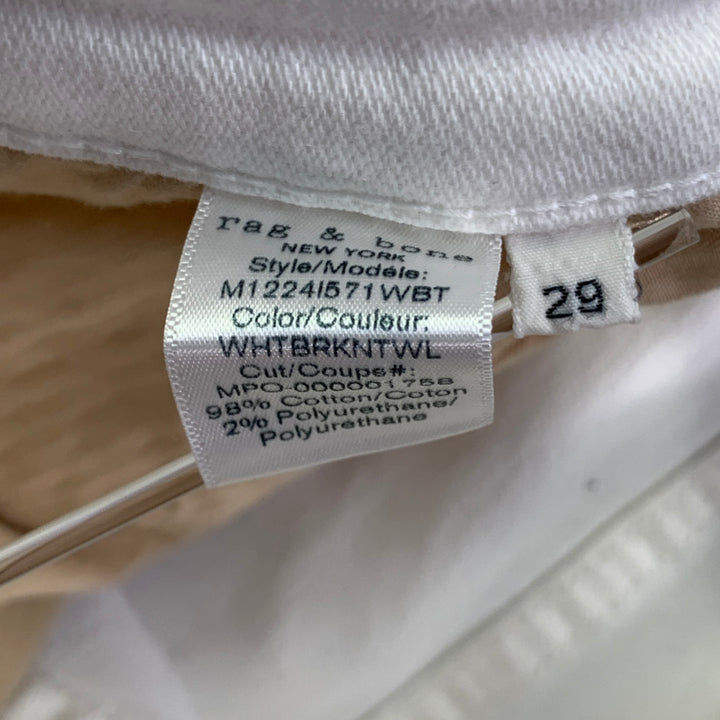 RAG & BONE Size 29 White Cotton Blend Skinny Five Pockets Button Fly Jeans