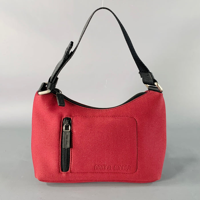 MIU MIU Burgundy Black Nylon Shoulder Bag Handbag