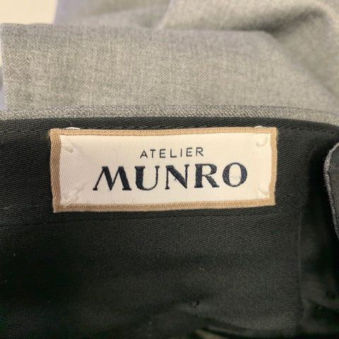 ATELIER MUNRO Size 32 Grey Wool Slim Fit Dress Pants