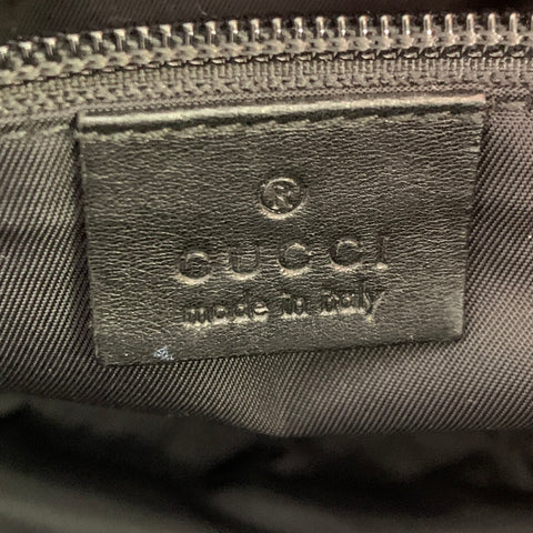 GUCCI Black Guccissima Monogram Nylon Leather Trim Top Handles Messenger Bag