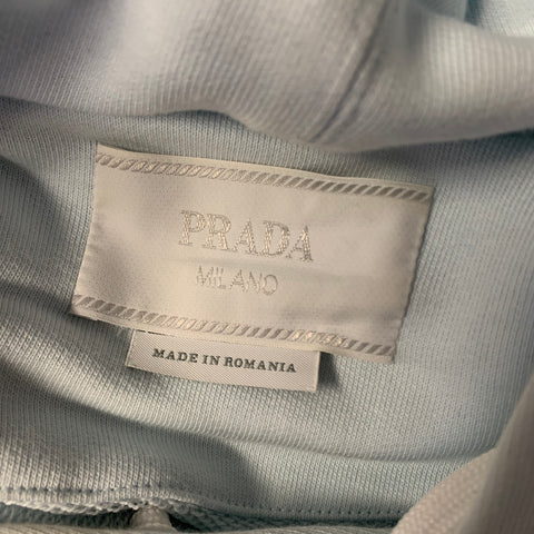 PRADA Size M Light Blue Cotton Hooded Sweatshirt