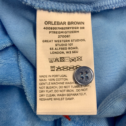 ORLEBAR BROWN x 007 Size M Blue Cotton Terry Half Placket Polo