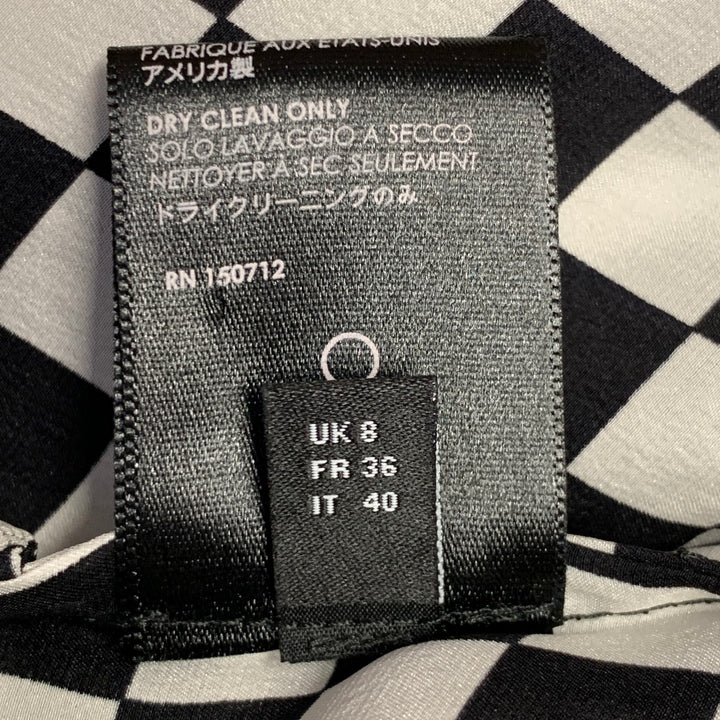 AMIRI Size S Black White Silk Checkered Two Pockets Shirt Dress