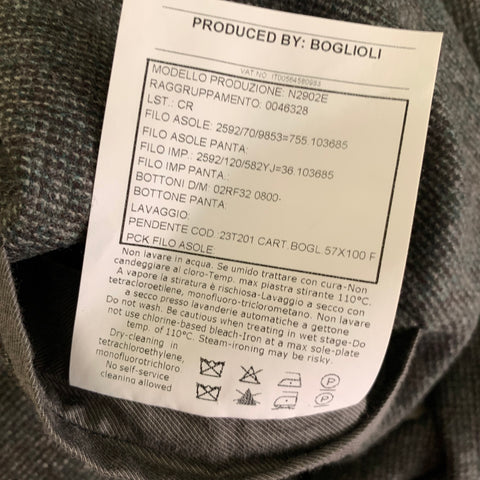 BOGLIOLI Chest Size 52 Green Grey Wool Notch Lapel Sport Coat
